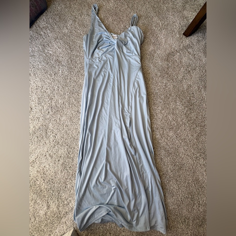 Lovers and Friends Elegant Light Blue Maxi Dress with slit